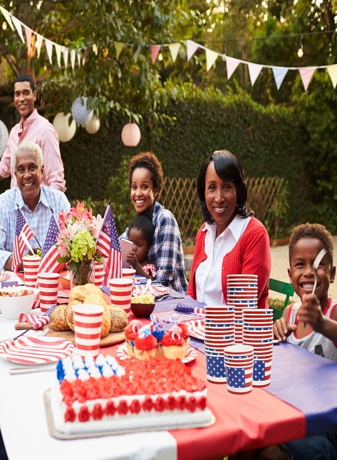 Whaline 50Pcs Patriotic Treat Snack Cups American Flag Disposable Paper Bowls 6.5oz Patriotic Paper Cups Ice Cream Bowl for 4th of July Dessert Treats Independence Day Party Favor Supplies Decor - Image 5